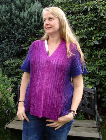 Lysvika, tunic - vest - cardigan, sizes 40 - 62, M - 4XL, knitting pattern