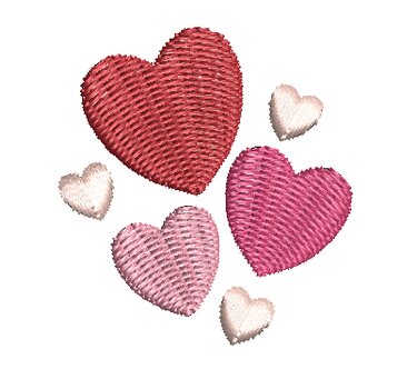 Stickdatei Herzen 4x4cm - Sticken