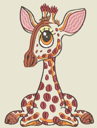 Stickdatei ITH Giraffe Monika f&uuml;r Rahmen 20x30 cm, Maschinenstickdatei - Sticken