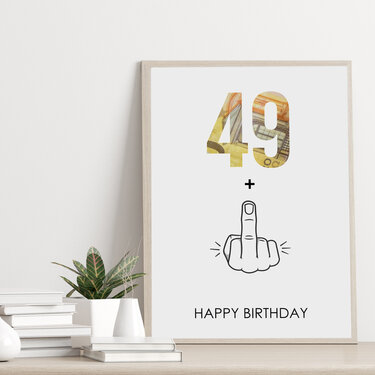 Poster GELDGESCHENK Geburtstag 50 Mittelfinger DOWNLOAD - Plotting