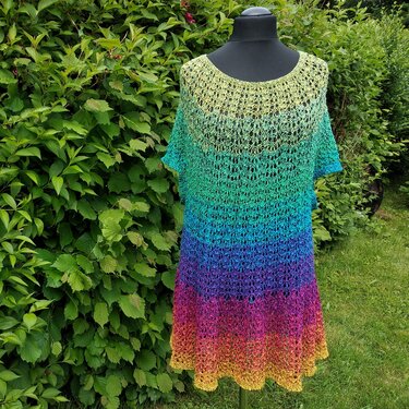 Knitting pattern Columbine Tunic, 38 - 60, M - 4XL