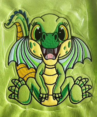 Stickdatei ITH Drache Flipp für Rahmen 20 x 30 cm, Maschinenstickdatei - Sticken