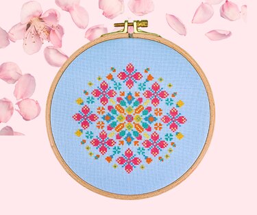 Stickvorlage PDF "Blumenmeer" Stickvorlage im Kreuzstich - Sticken