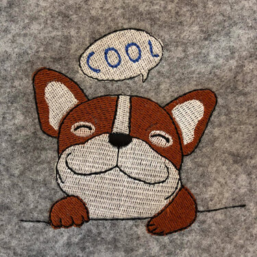 Bully cool 13x18, Französische Bulldogge, Stickdatei, Stickmuster, Vollstic - Sticken