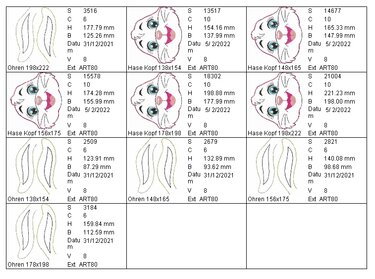 Hase ITH 5 Größen Stickdatei, Stickmuster, Stickdesign, sticken, Hase