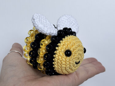 Beaded Fidget Bee Crochet Pattern, Amigurumi Bumblebee, Honeybee Fidget Toy
