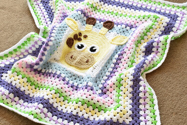 Crochet giraffe blanket PDF pattern