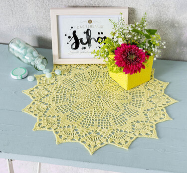 3 Deckchen "Gruß aus dem Garten" - Häkeln