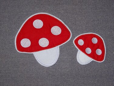 Fliegenpilz für Stoffapplis Stickdatei in je 3 Größen - Sticken