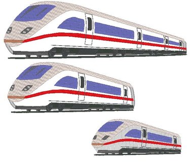 Schnellzug 2 Stickdatei Zug Lok Eisenbahn - Sticken