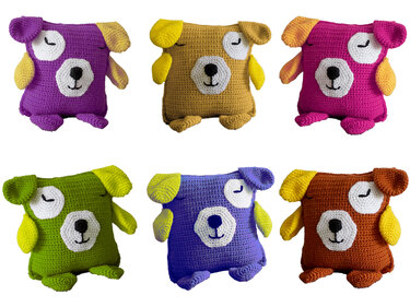 Crochet Pattern: Cuddly Cushion Dog Barney!