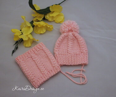 Baby doll hat and scarf - Knitting