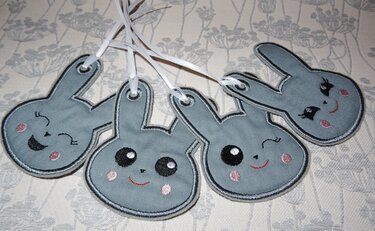 Hase Anhänger Stickdatei ITH Geschenkanhänger Osterhase Ostern - Sticken