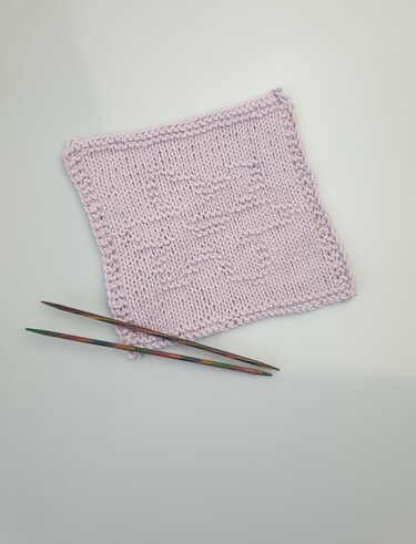 Strick Anleitung für Quadrat Blume - Stricken