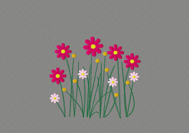 Stickdatei Blümchen in vier Größen - Sticken