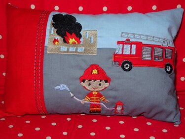 Feuerwehr Kissen ITH Stickdatei - Sticken