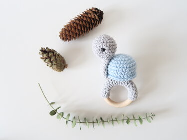 Häkelanleitung - Schildkröte Beißring & Rassel