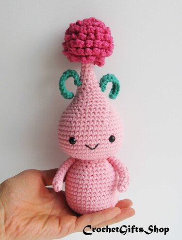 Pattern Amigurumi Flower Bulb Onion Allium - Crochet