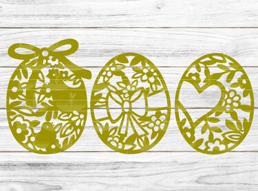 Ostereier Deko Plotterdatei SVG DXF FCM - Bild 2