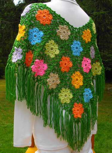 Pattern Wild Flower Poncho - PW-107 - Crochet