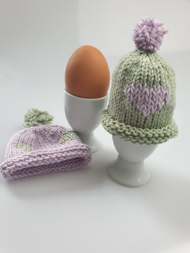 Pattern Heart Eggwarmer - Knitting
