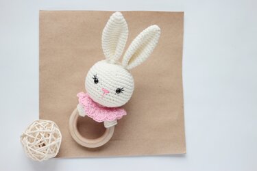 Crochet pattern Baby rattle bunny PDF