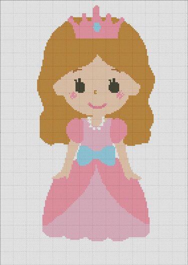Princess cartoon embroidery