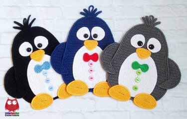 260 Crochet pattern - Penguin decor, potholder - Amigurumi PDF file by Zabelina CP