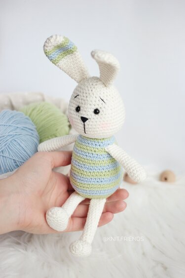 Crochet pattern Striped bunny amigurumi