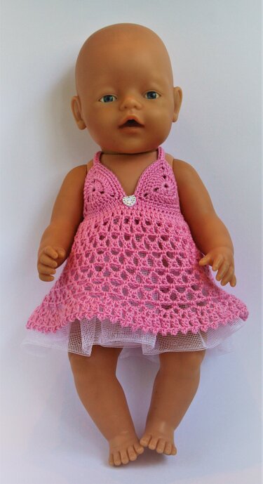 Häkelanleitung Kleid, Bolero und Bikini für Puppe 42-44 cm