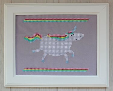 Zählvorlage: Einhorn im Kreuzstichmuster - Sticken