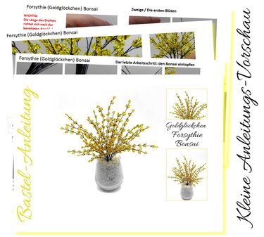Forsythie Goldglöckchen Bonsai aus Perlen und Draht - und aus Liebe - Basteln