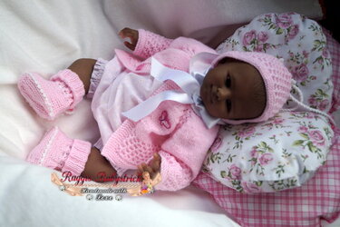 Strickanleitung Babyset f. Reborn und Baby 3-teilig Modell Miriam Gr. 50-56 - Bild 7