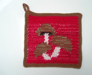 Häkelanleitung Topflappenset "Champignon"