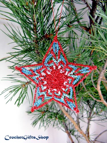 Crochet Pattern Christmas Star Ornaments (16)