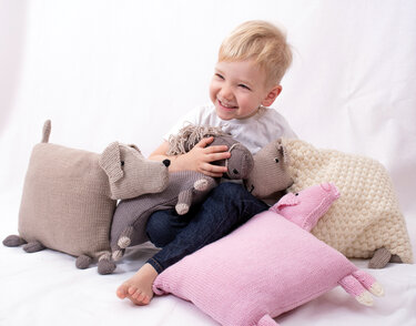 Strickanleitung Tierkissen Schweinchen Peppy, Kissengröße 30x30cm, Anfänger - Bild 4