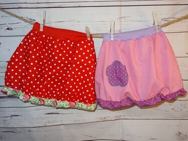 Kinder Rock Wenderock Ballonrock nähen aus Webware mit Schnittmuster