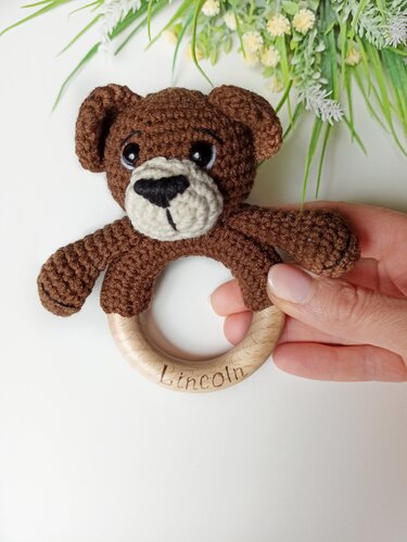 Pattern Baby rattle bear - Crochet