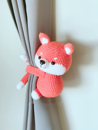 Shiba Dog Curtain Tie Back Crochet Pattern