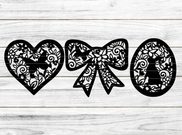 Ostern Ei Herz Schleife Plotterdatei SVG DXF FCM - Bild 3