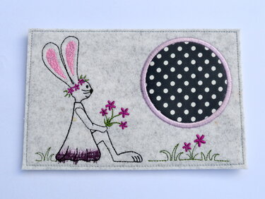 Stickdatei Untersetzer Hase 13x18cm und 13x20cm - Sticken