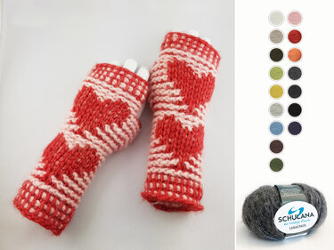 Armstulpen Kuschelherz - Häkeln
