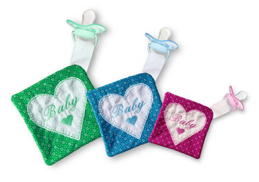 Stickdatei Schmusetuch Herzl ITH drei Größen - Sticken