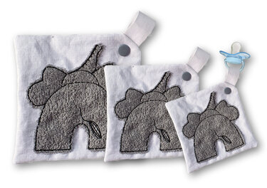 Stickdatei Schmusetuch Elefant ITH drei Größen - Sticken