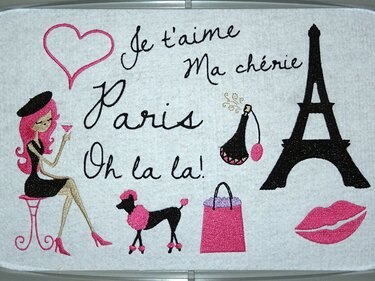 Paris Stickdatei Mädchen Hund - Sticken