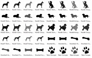 Hunde Silhouetten Stickdatei Hund - Sticken