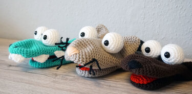 Crochet Pattern for the Hand Puppet Bello, Cat Molly and the Crocodile!
