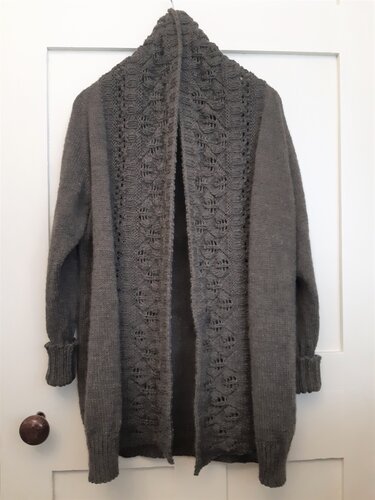 Knitting Pattern Lace Wide Collar Oversized Womens Cardigan