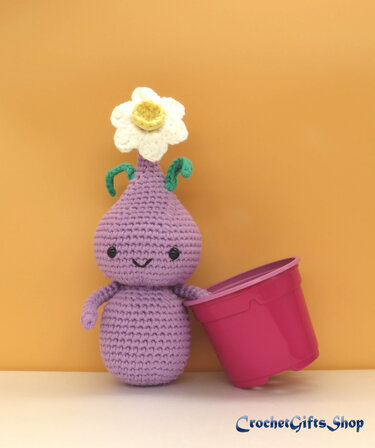 Amigurumi Flower Narcissus spring and Baby Narcissus bulb boy and girl set crochet pattern