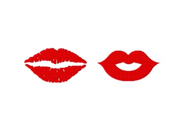 Stickdatei Mund - zwei Varianten, Rahmen ab 10 cm x 10 cm, Stickmuster - Sticken